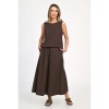Compleu Dama Eranthe Culottes Wide Leg V317 Maro Inchis L Elegant Lejer Versatil