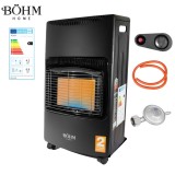 Soba pe gaz GPL pliabila B&Ouml;HM BF-003B , 4,20 kW , 3 trepte de putere , 20-80 m&sup2; , Regulator GPL + Furtun GPL 1,5 m