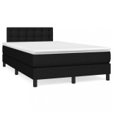 Gossi pat cu arcuri, saltea si led, negru, 120x190 cm, textil