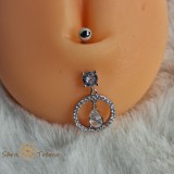 Cercel de buric din argint - model circular