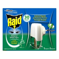 Aparat Electric Raid cu Lichid Impotriva Tantarilor, 21 ml, Set Aparat Electric si o Rezerva, Parfum Eucalipt, Aparat Anti Tantari cu Rezerva Lichida, foto