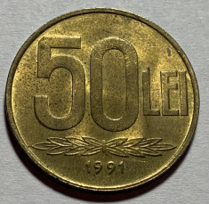 50 Lei 1991 Romania, UNC, Luciu de batere foto