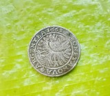 G509-Moneda veche-Moneta Nova Argentea 1665. D.G. Christian VI DUX S. IB. Argint cca 3 cm. Piesa originala autentica.