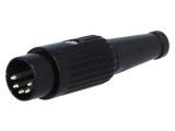 Conector DIN mufă tată 5 pini 180&deg; drept pe cablu