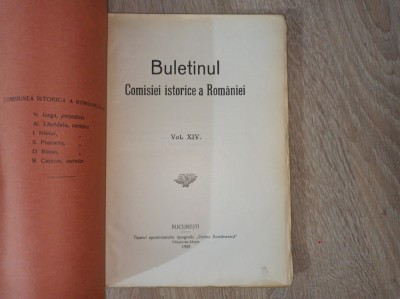 BULETINUL COMISIEI ISTORICE A ROMANIEI 1935 foto