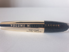 Rimel transparent cu sclipici l&amp;#039;oreal top coat volume million lashes mascara foto