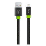 Cablu Date si Incarcare USB la Lightning Goui Fashion Flat, 1 m, Negru G-LC8PINFBF-K