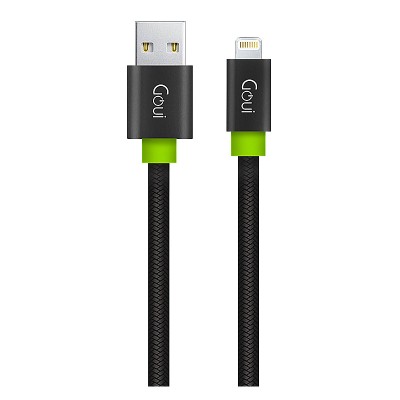 Cablu Date si Incarcare USB la Lightning Goui Fashion Flat, 1 m, Negru G-LC8PINFBF-K foto