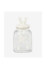Borcan de sticlă cu capac etanș din ceramică, Crăciun, model corn de ren, 3,5 l, transparent foto