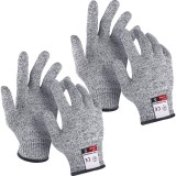 Cumpara ieftin Set 2 perechi manusi anti-taiere, TopGearWorld, HPPE/Spandex/Nylon, L, Gri