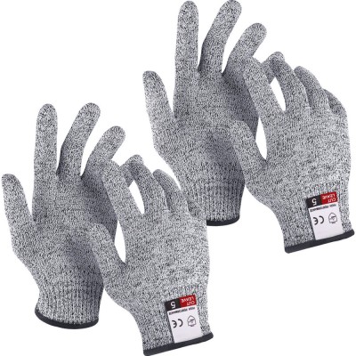 Set 2 perechi manusi anti-taiere, TopGearWorld, HPPE/Spandex/Nylon, M, Gri foto