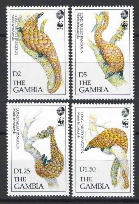 Gambia 1993 Mi 1550/53 MNH - WWF: Pangolinul cu coada lunga