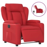 Cumpara ieftin Fotoliu rabatabil electric, rosu, piele ecologica