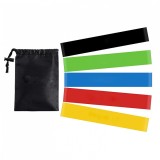 Cumpara ieftin Set 5 benzi elastice circulare din latex, pentru pilates/yoga/fitness, rezistente diferite, saculet depozitare, multicolor