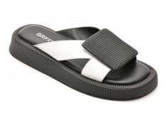Papuci GRYXX alb-negru, 3154248, din piele naturala