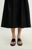 Answear Lab slapi de piele femei, culoarea negru