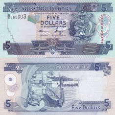 Insulele Solomon 5 Dollars 2012 UNC foto