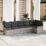 Cumpara ieftin Set de canapele pentru grădină 6 pcs Gri deschis Rattan poli