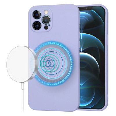 Husa silicon iPhone 12 Pro Max Techsuit SoftFlex MagSafe, violet foto