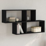 Gossi raft de perete, negru, 100x20x53 cm, lemn prelucrat