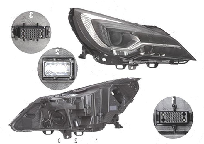 Far Opel Astra K, 10.2015-, fata, Dreapta, IntelliLux; LED; electric; fara LED controlling unit; cu motor, ZKW