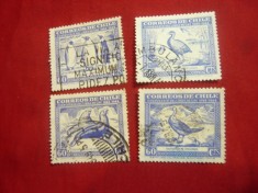 Serie mica 1948 Fauna Chile , 4 val. stampilate foto