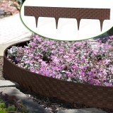 Palisada Gradina Ratan Maro Inchis 20x82cm, 4 V&acirc;rfuri Fixare Sol, Bordura Decorativa Plastic, Delimitare Alei, ProCart