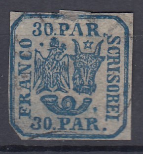 ROMANIA 1864 LP 13 PRINCIPATELE UNITE EMISIUNEA II-a 30 PARALE STAMPILAT foto