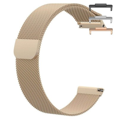 Curea Milanese Loop, compatibila Huawei Watch Fit 2, cu adaptor dedicat, Retro Gold foto