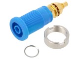 Soclu Banană 4mm 32A 1kVDC Albastru Aurit 39mm