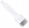 Fragezitor pentru carne, 19.5 x 5 cm, 16 ace, plastic si otel, alb, Oem