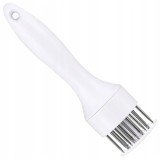 Fragezitor pentru carne, 19.5 x 5 cm, 16 ace, plastic si otel, alb