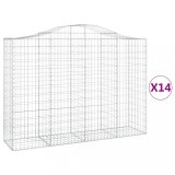 Cumpara ieftin Cosuri gabion arcuite 14 buc, 200x50x140/160cm, fier galvanizat