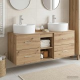 Cumpara ieftin Set dulap baie 3 buc. Stejar Artizanal 129 x 44,5 x 82 cm