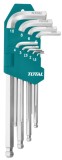 Cumpara ieftin Set 9 chei imbus hexagonale TOTAL Industrial -cap bila-1.5-10mm-brat lung