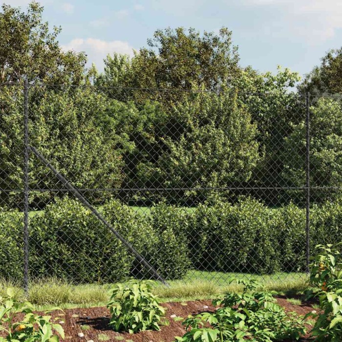 vidaXL Gard plasă de s&acirc;rmă, antracit, 1,6x10 m