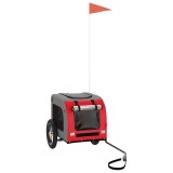 Cumpara ieftin Remorca bicicleta animale companie, rosu/gri textil oxford/fier