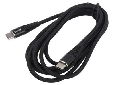 Cablu USB C 2m Negru 480Mbps foto