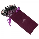 Set 20 pensule machiaj Mauve Brushes, Husa depozitare inclusa, Makeup