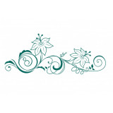 Sticker decorativ Flori, Turcoaz inchis, 85 cm, 1161ST-8