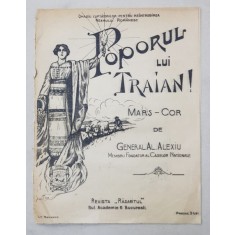 POPORUL LUI TRAIAN ! - MARS - COR de GENERAL AL. ALEXIU , PARTITURA , INTERBELICA