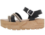 Sandale Platforma Dama Piele Negre Madeira