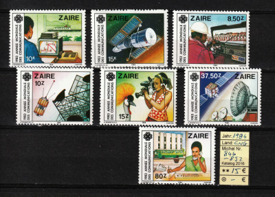 Congo / Zair, 1984 | Anul mondial al comunicaţiilor - Cosmos | Serie - MNH | aph foto