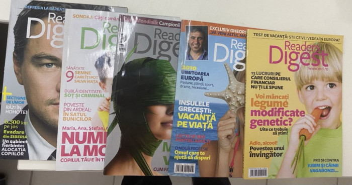 Revista Reader&#039;s Digest Romania aprilie-august 2010, 5 numere