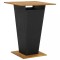 Gossi masa de bar, negru, 80x80x110 cm, poliratan/lemn masiv acacia