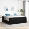 vidaXL Cadru de pat cu saltea Negru 200 x 200 cm Catifea 3399310
