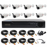 Sistem supraveghere 8 camere Rovision oem Hikvision 2MP full hd, IR40m, DVR Pentabrid 5 in 1, 8 Canale, accesorii incluse SafetyGuard Surveillance