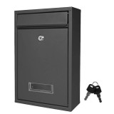 Cutie Postala Neagra Otel Galvanizat 2 Chei 21.5x8x32cm ProCart + Accesorii Montare, Rezistenta Intemperii, Design Modern