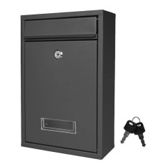 Cutie postala din otel galvanizat, 2 chei, accesorii montare, 21.5 x 8 x 32 cm, neagra