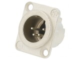 Soclu XLR tată 4 PIN argint 10A 19x24mm, Neutrik
